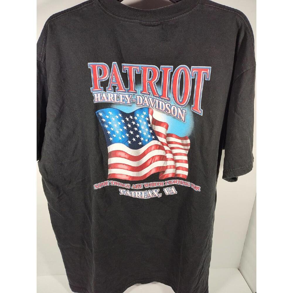 2003 Harley-Davidson Patriot Fairfax VA T-Shirt Men's XL American Flag Vintage